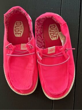 Hey Dude Kids Slip-On Sneakers in Bright Pink